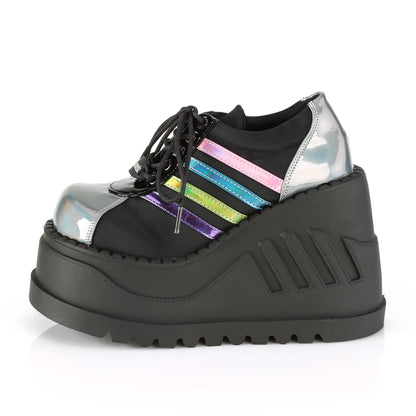 DemoniaCult Womens  STOMP-08 Blk-Pewter Multi Hologram