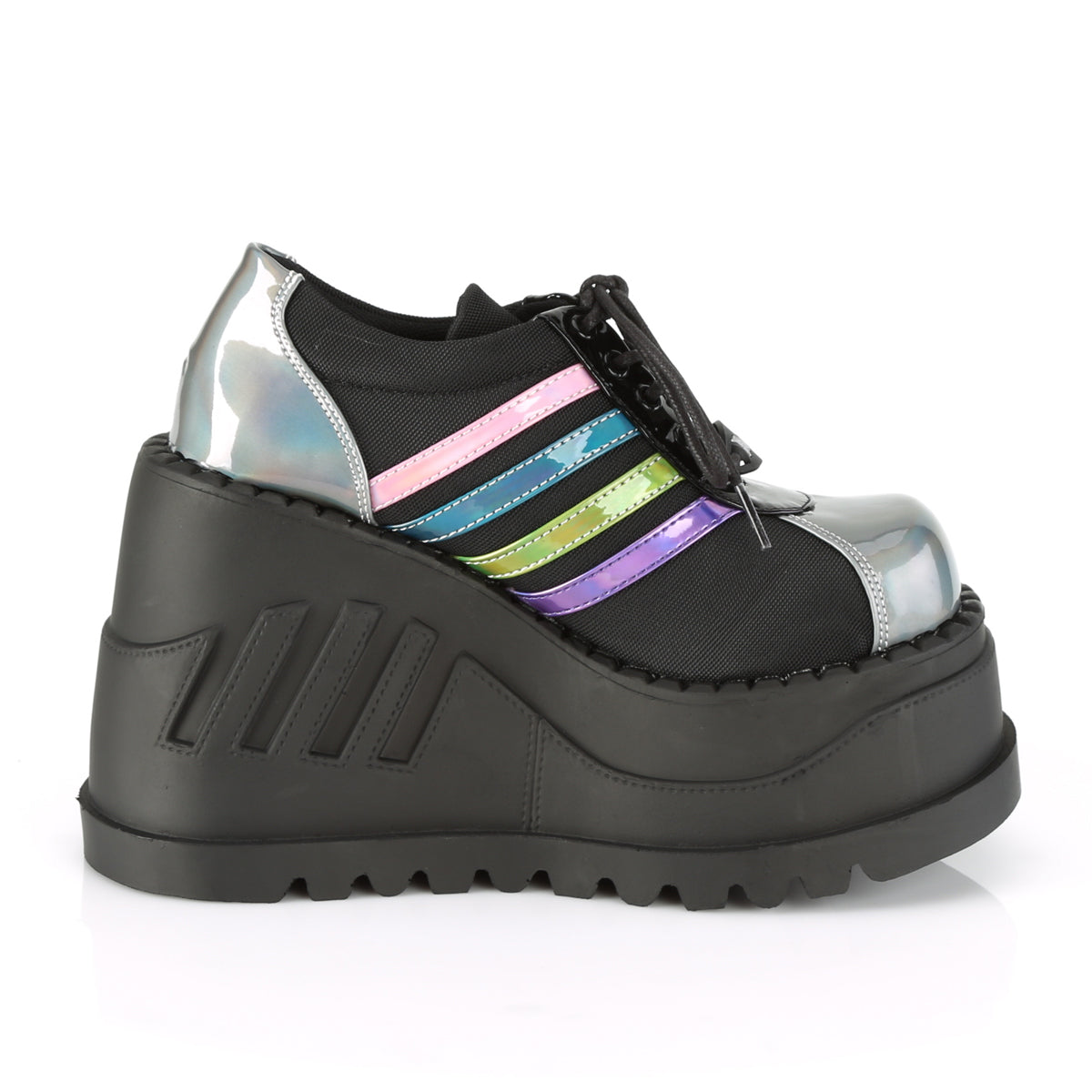 DemoniaCult Womens  STOMP-08 Blk-Pewter Multi Hologram