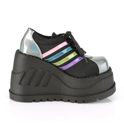 DemoniaCult Womens  STOMP-08 Blk-Pewter Multi Hologram