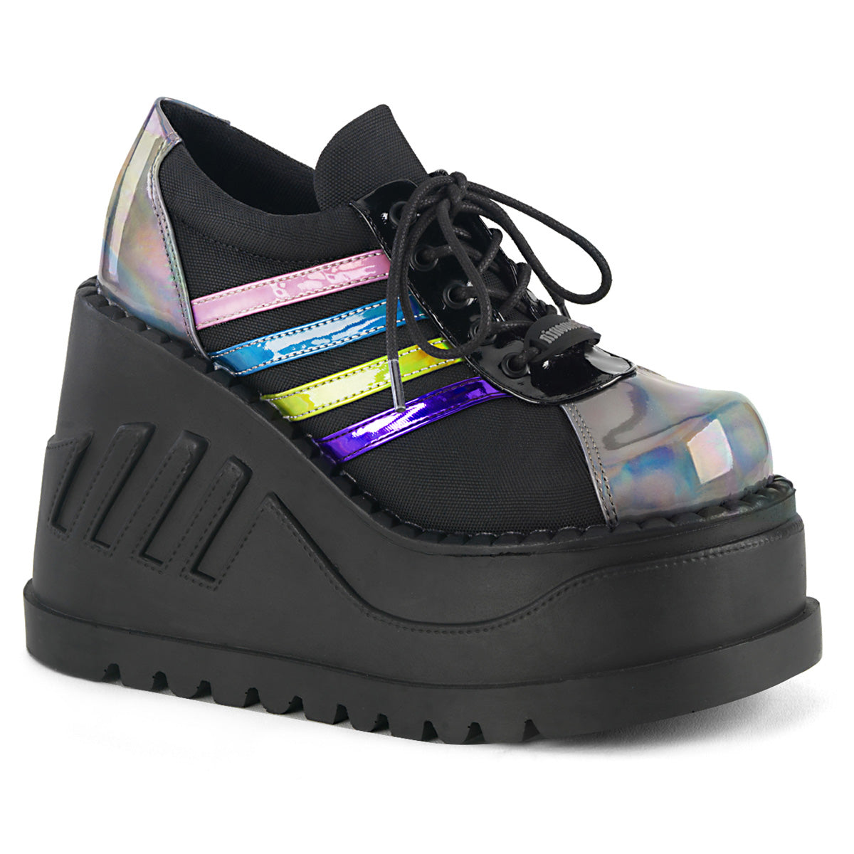 DemoniaCult Womens  STOMP-08 Blk-Pewter Multi Hologram