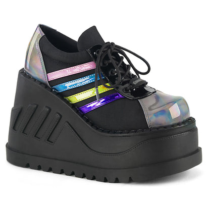 DemoniaCult Womens  STOMP-08 Blk-Pewter Multi Hologram
