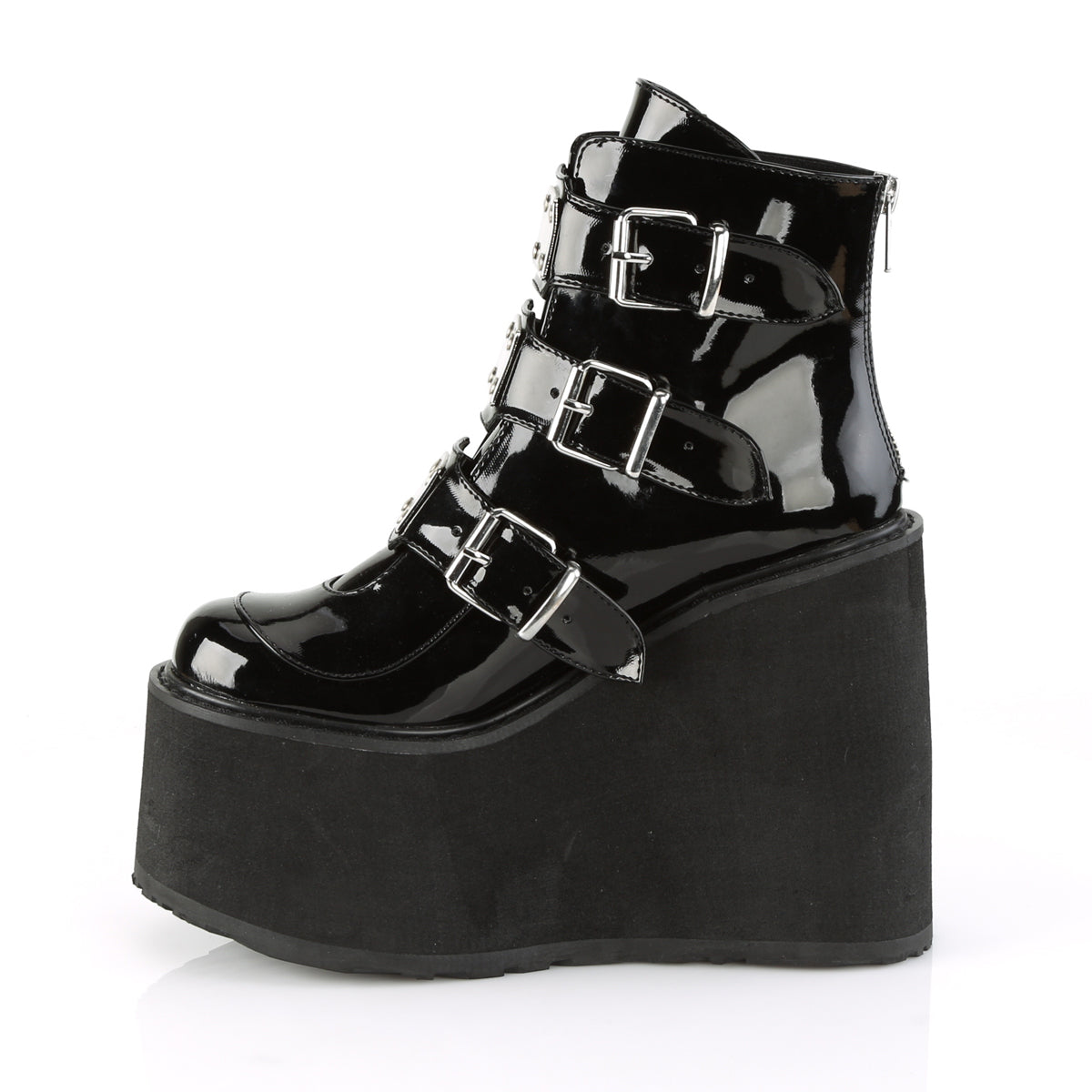 DemoniaCult Womens Ankle Boots SWING-105 Blk Patent