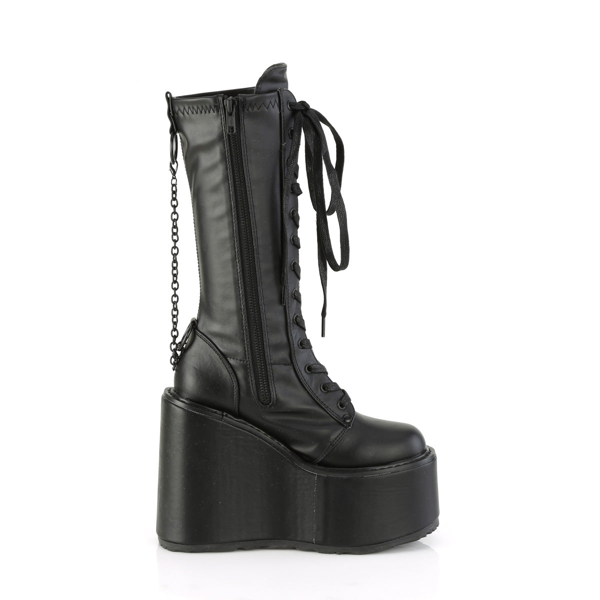 DemoniaCult  Boots SWING-150 Blk Stretch Vegan Leather