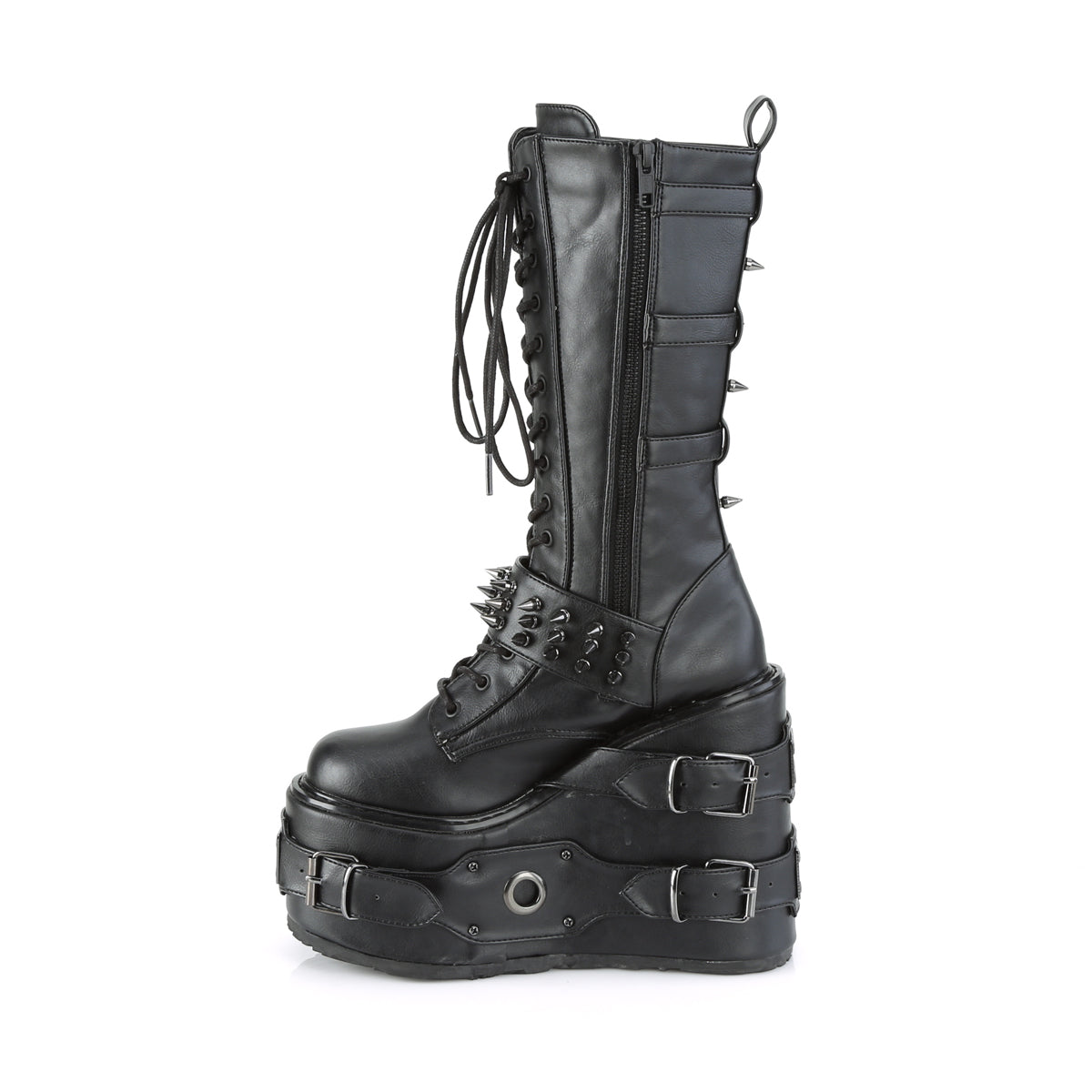 DemoniaCult Womens Boots SWING-327 Blk Vegan Leather