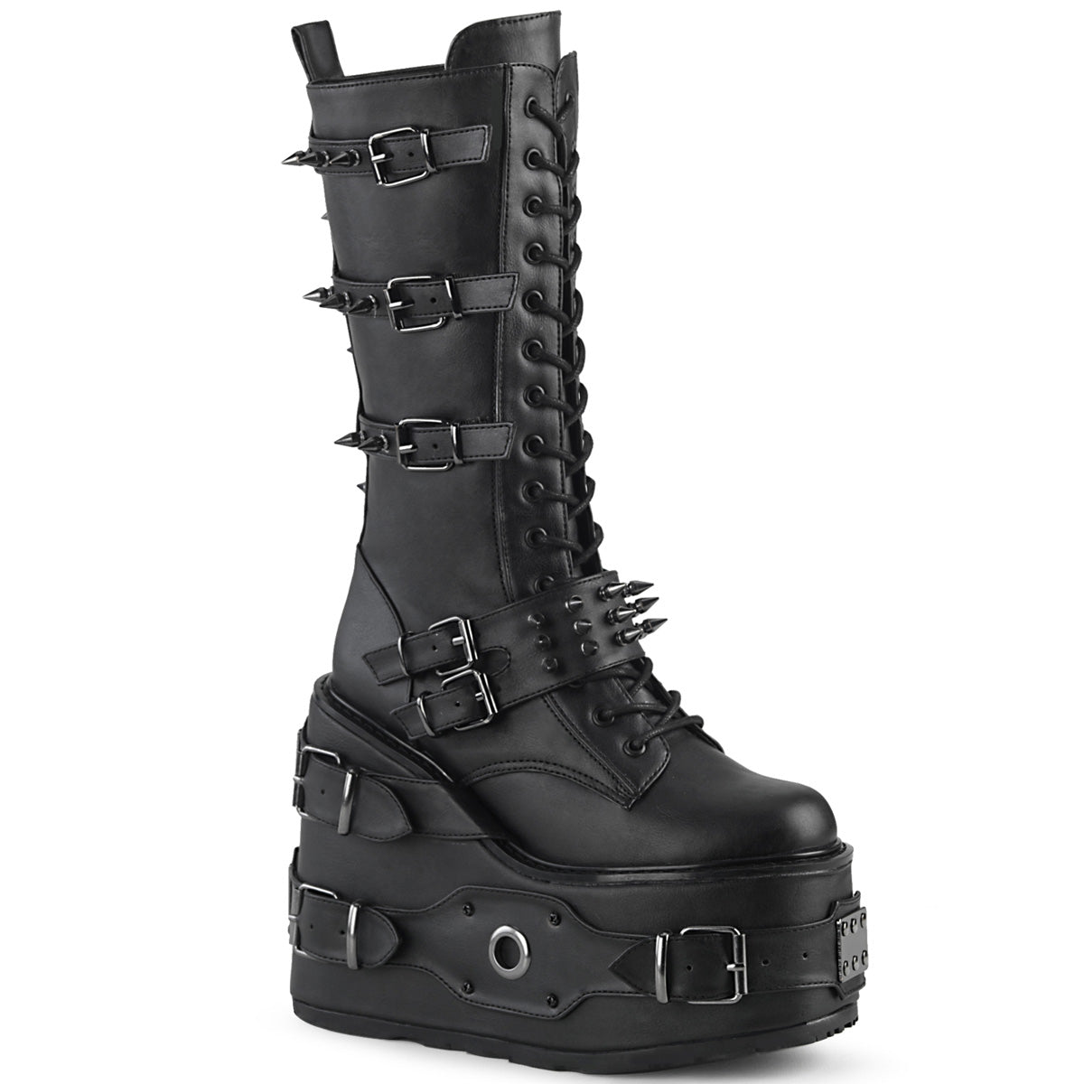 DemoniaCult Womens Boots SWING-327 Blk Vegan Leather