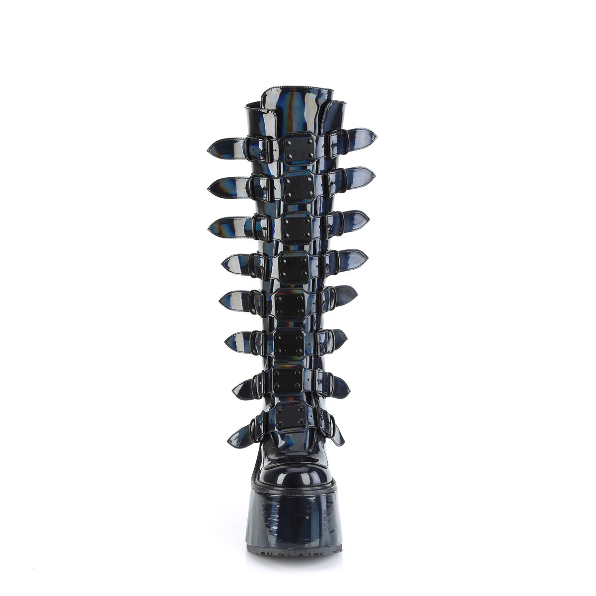 DemoniaCult  Boots SWING-815 Blk Holographic Pat