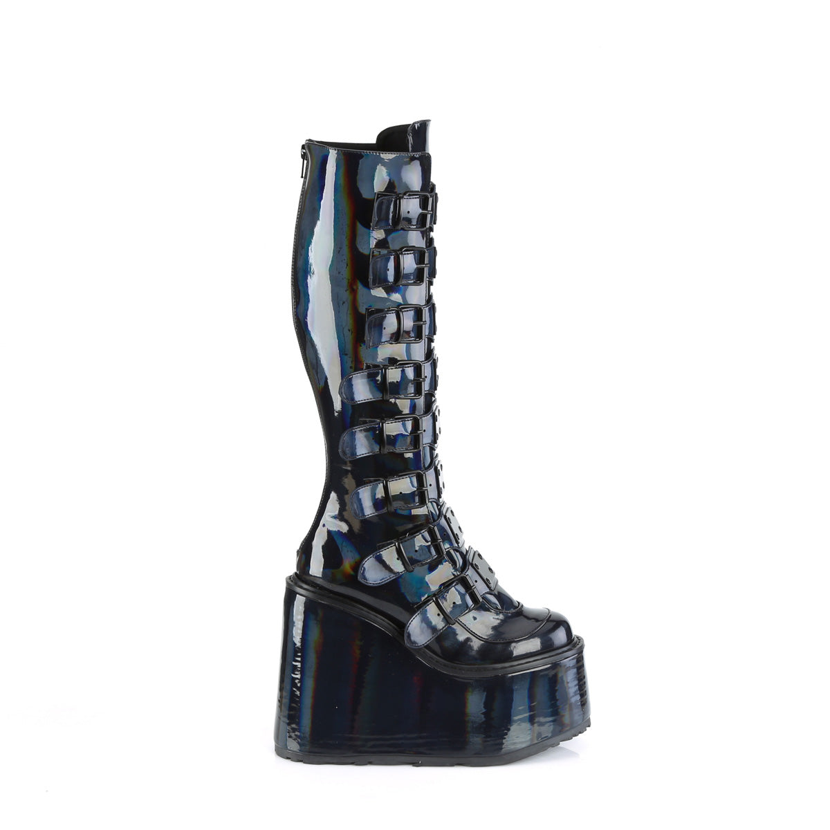 DemoniaCult  Boots SWING-815 Blk Holographic Pat