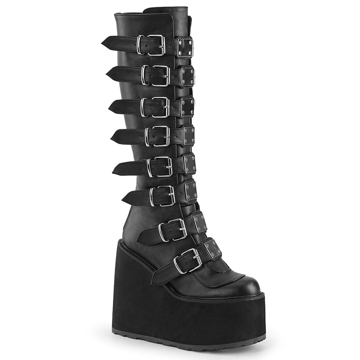 DemoniaCult Womens Boots SWING-815 Blk Vegan Leather
