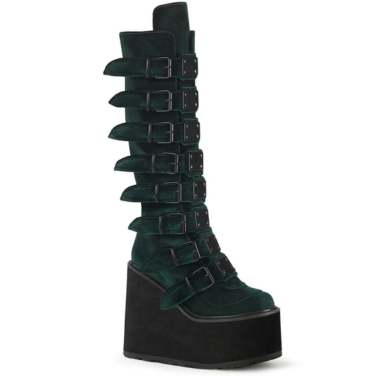 DemoniaCult  Boots SWING-815 Emerald Velvet