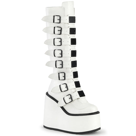 DemoniaCult  Boots SWING-815 Wht Vegan Leather