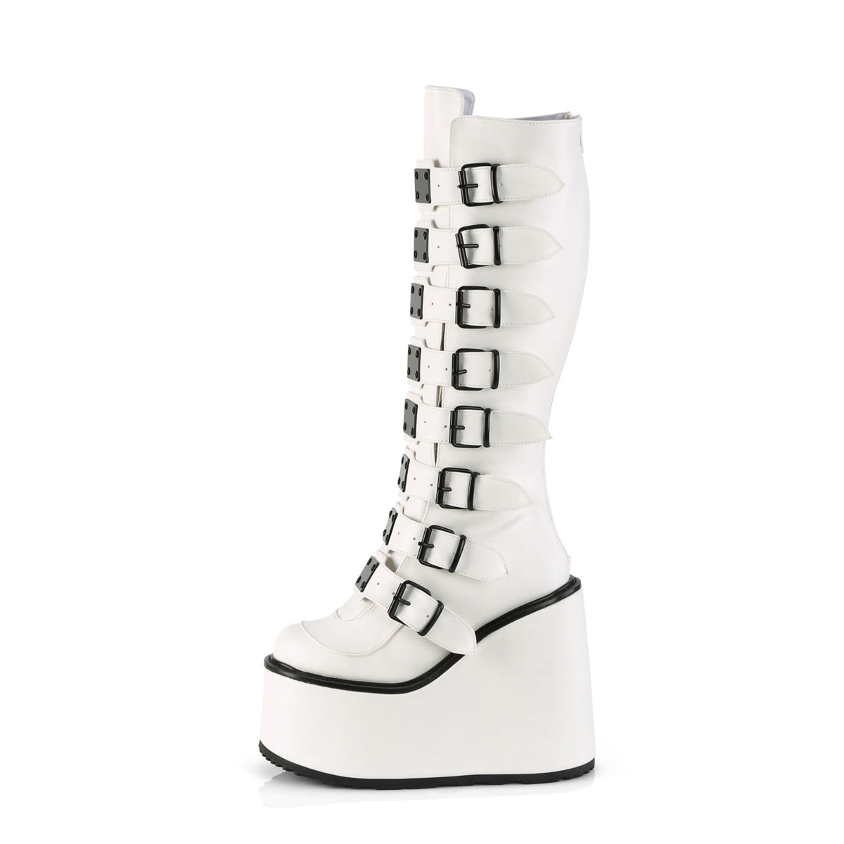 DemoniaCult  Boots SWING-815 Wht Vegan Leather