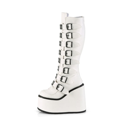 DemoniaCult  Boots SWING-815 Wht Vegan Leather