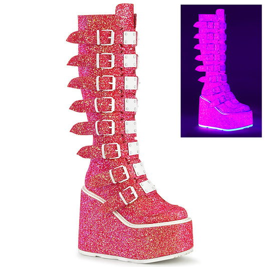 DemoniaCult  Boots SWING-815UV Pink Glitter