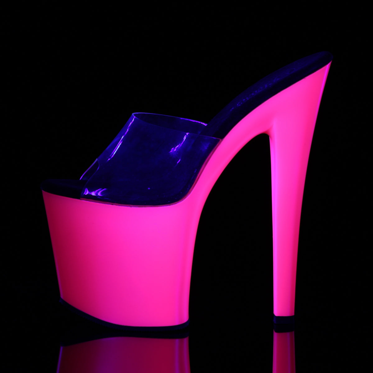 Pleaser Womens Sandals TABOO-701UV Clr/Neon Pink