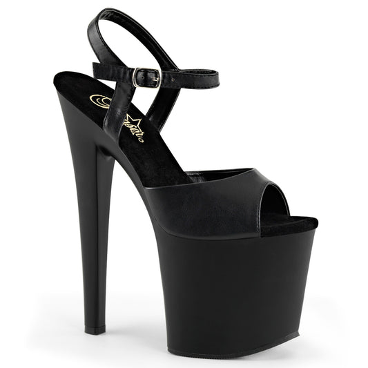 Pleaser Womens Sandals TABOO-709 Blk Faux Leather/Blk Matte