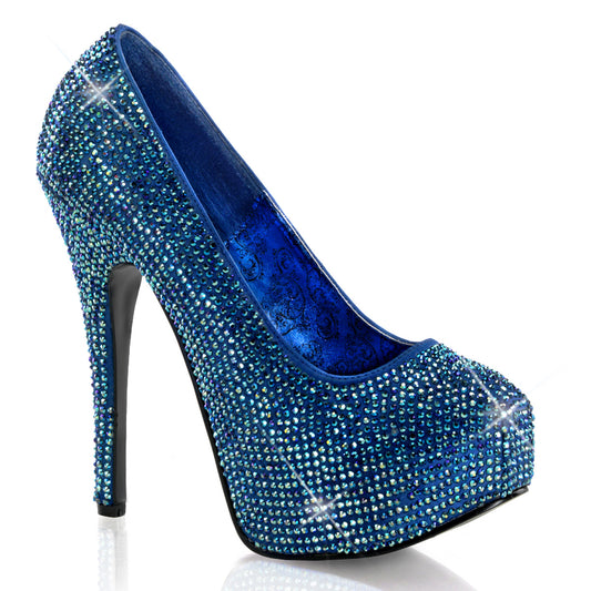 Bordello Womens Pumps TEEZE-06R Blue Satin-Irid RS