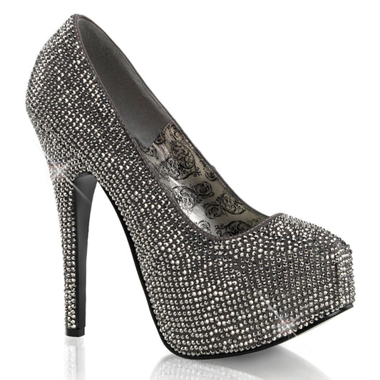 Bordello Womens Pumps TEEZE-06R Gray Satin-Pewter RS