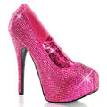 Bordello Womens Pumps TEEZE-06R H. Pink Satin RS