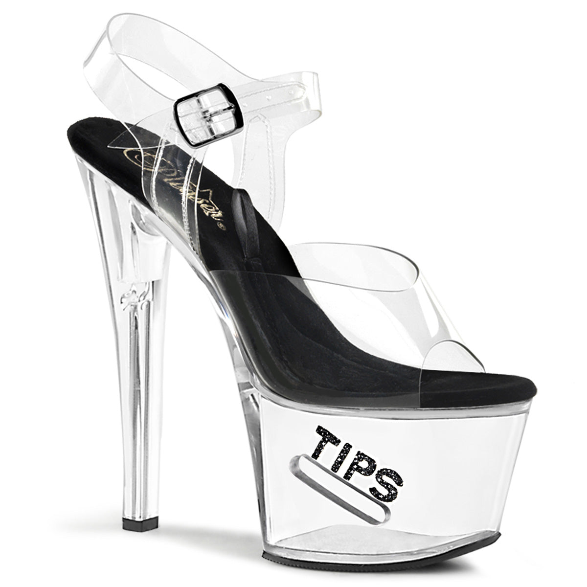 Pleaser Womens Sandals TIPJAR-708-5 Clr-Blk/Clr