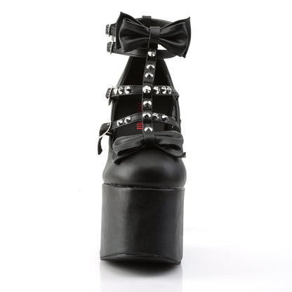 DemoniaCult Womens Pumps TORMENT-600 Blk Vegan Leather