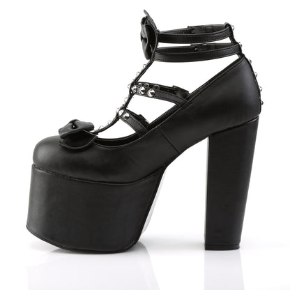 DemoniaCult Womens Pumps TORMENT-600 Blk Vegan Leather
