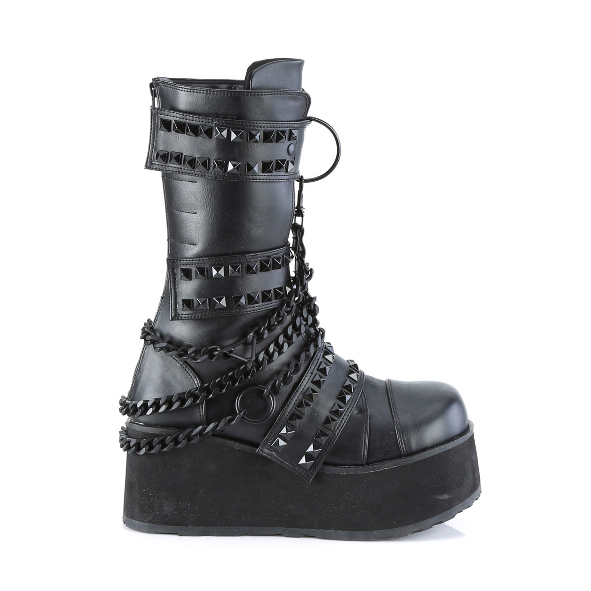 DemoniaCult Mens Boots TRASHVILLE-138 Blk Vegan Leather