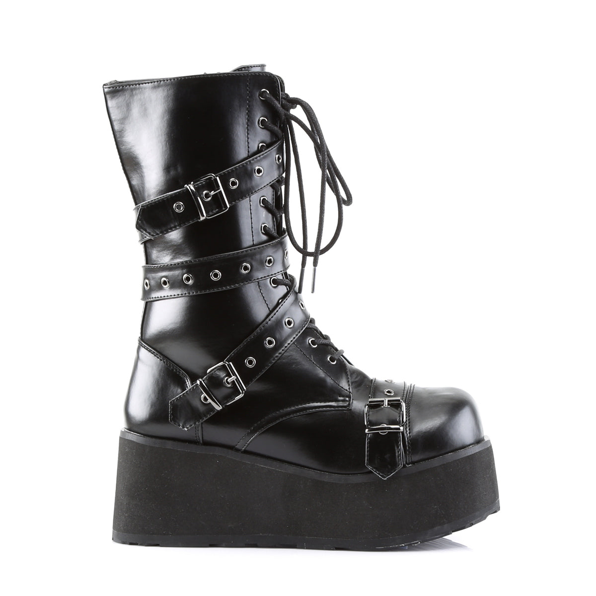 DemoniaCult Mens Boots TRASHVILLE-205 Blk Vegan Leather