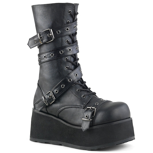 DemoniaCult Mens Boots TRASHVILLE-205 Blk Vegan Leather