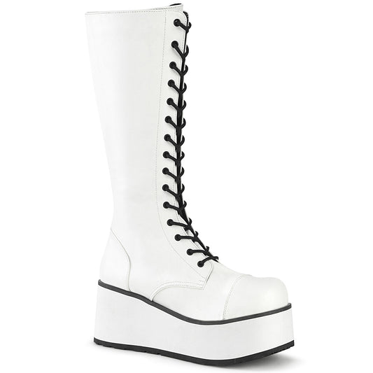 DemoniaCult Mens Boots TRASHVILLE-502 Wht Vegan Leather