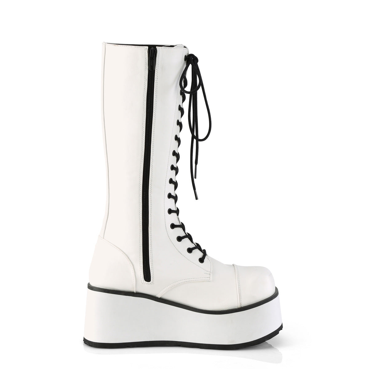 DemoniaCult Mens Boots TRASHVILLE-502 Wht Vegan Leather