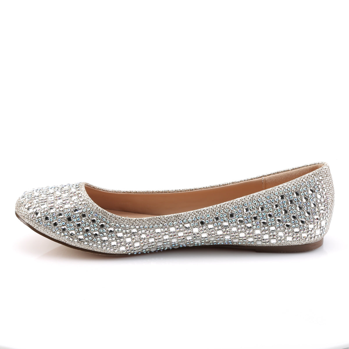 Fabulicious Womens Pumps TREAT-06 Nude Glitter Mesh Fabric