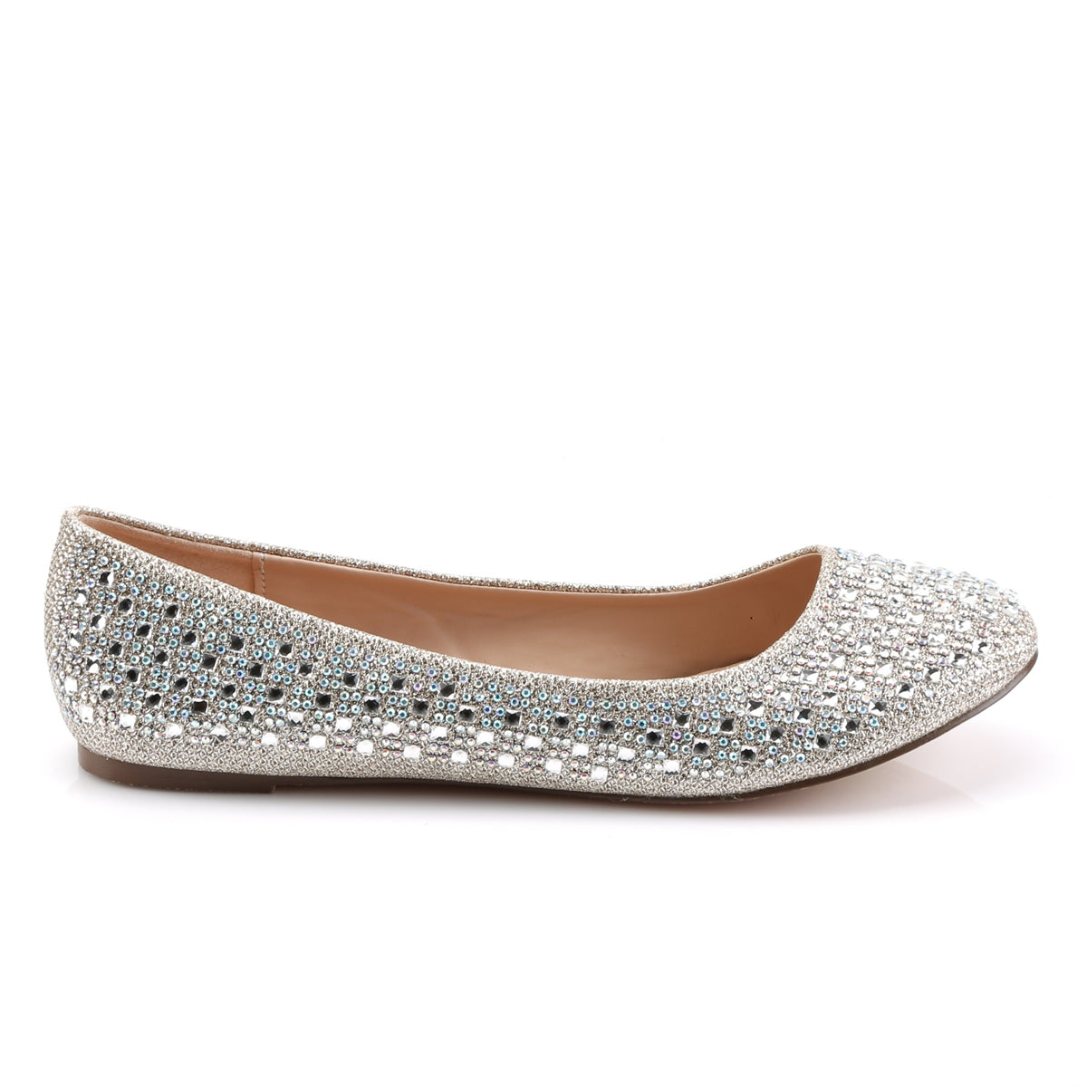 Fabulicious Womens Pumps TREAT-06 Nude Glitter Mesh Fabric