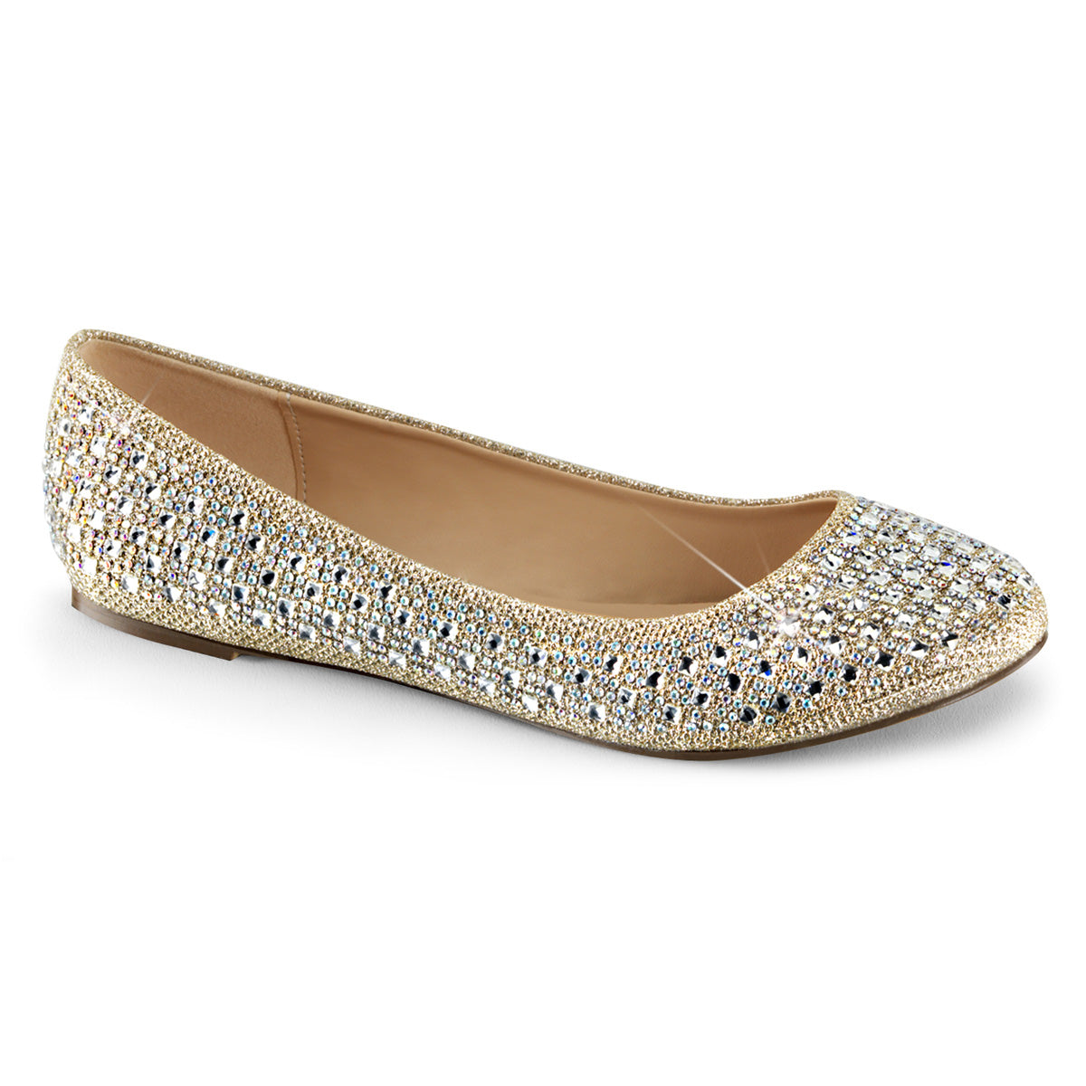 Fabulicious Womens Pumps TREAT-06 Nude Glitter Mesh Fabric