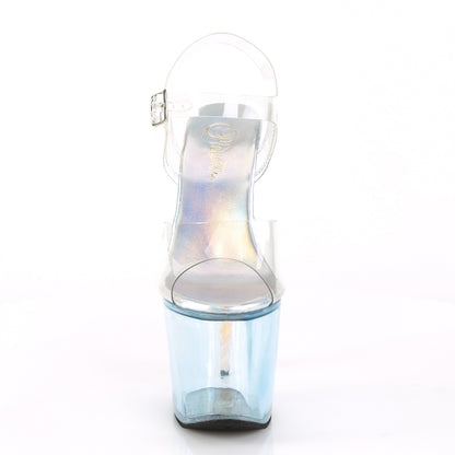 Pleaser Womens Sandals UNICORN-708T Clr/Baby Blue Tinted