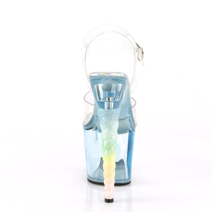 Pleaser Womens Sandals UNICORN-708T Clr/Baby Blue Tinted