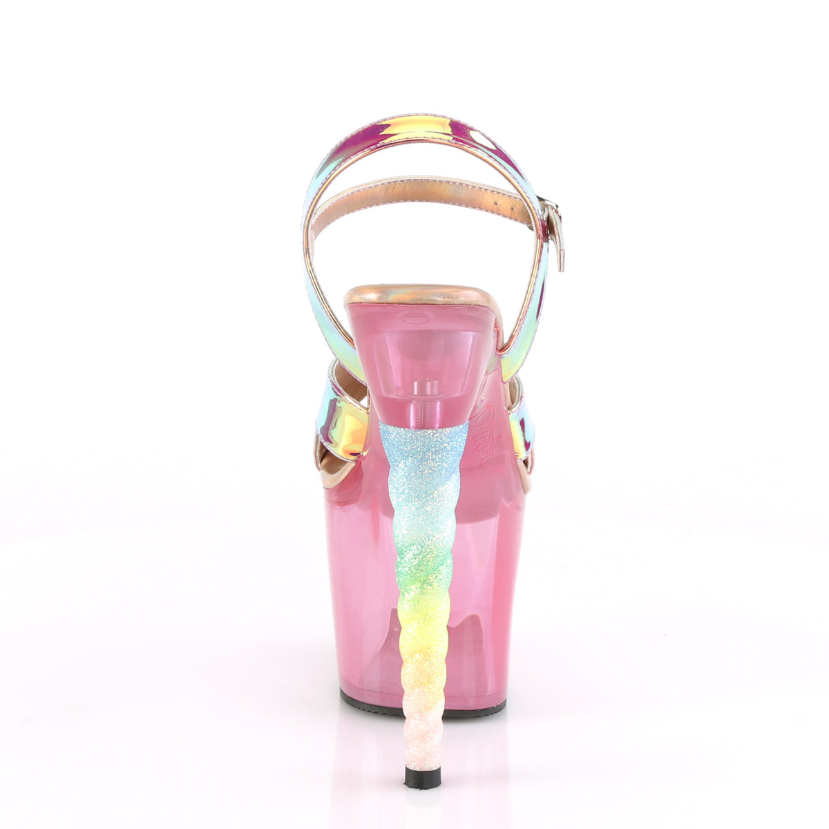 Pleaser Womens Sandals UNICORN-711T Pink Shifting TPU/Bubble Gum Pink Tinted