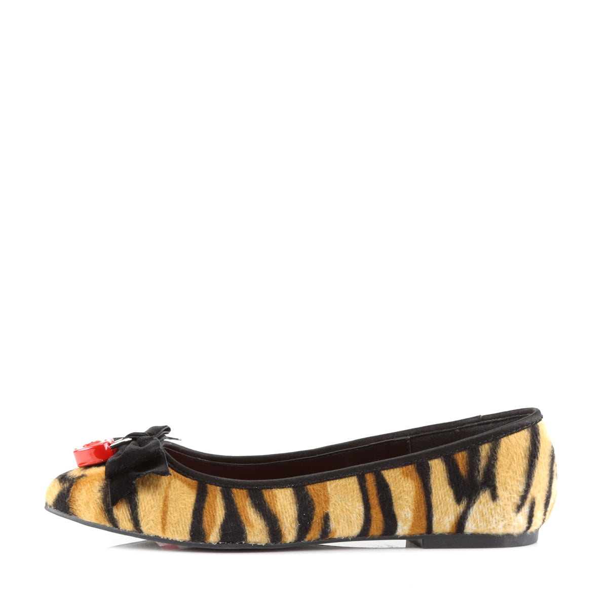 DemoniaCult Womens Low Shoe VAIL-02 Tiger Print Faux Hair