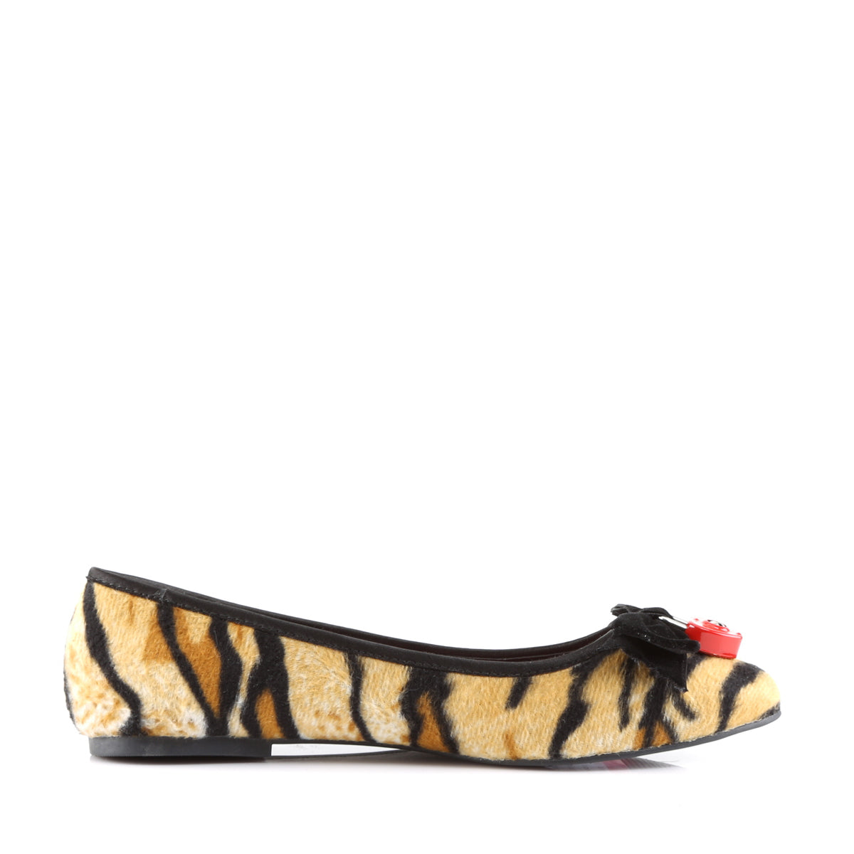 DemoniaCult Womens Low Shoe VAIL-02 Tiger Print Faux Hair