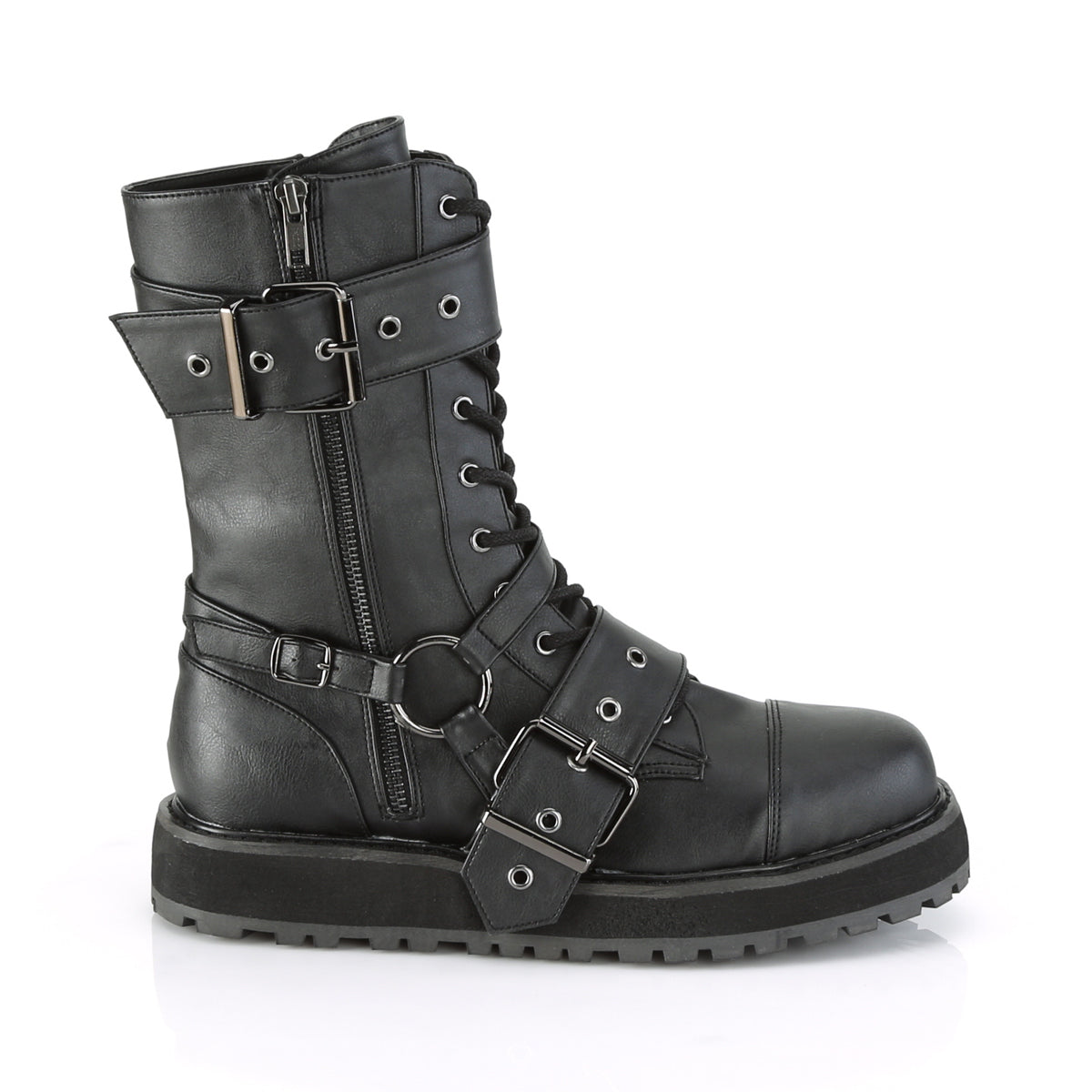 DemoniaCult Mens Boots VALOR-220 Blk Vegan Leather