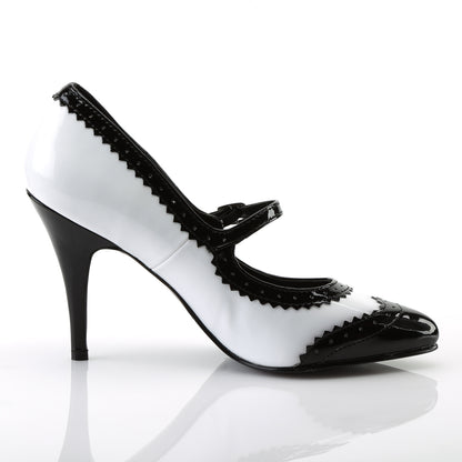 Pleaser Womens Pumps VANITY-442 Blk-Wht Pat