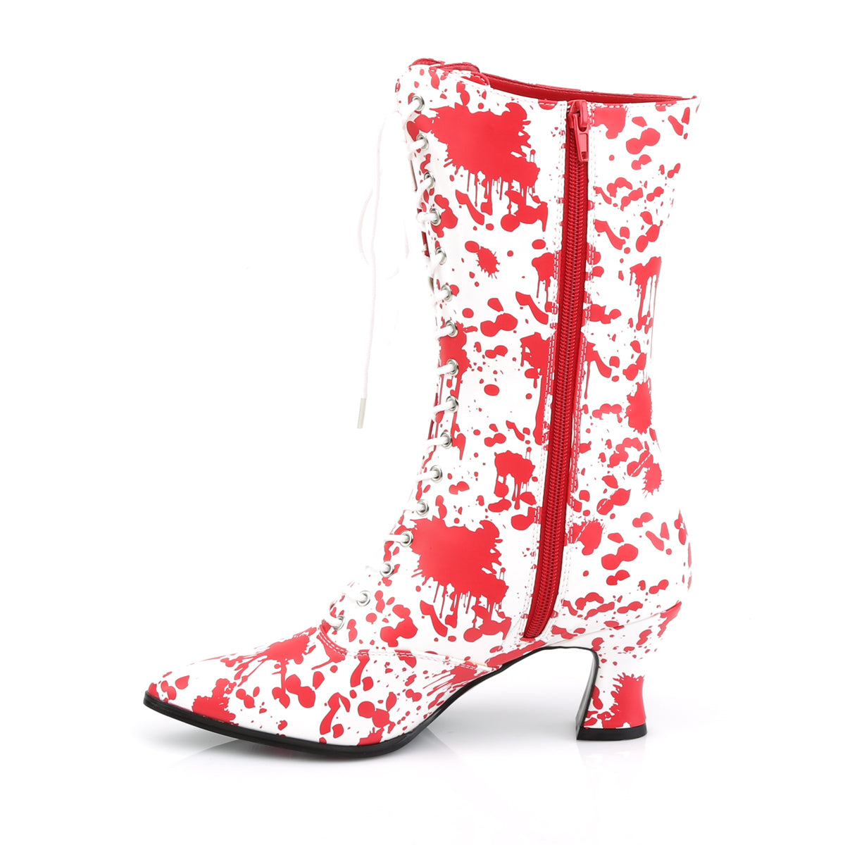 Funtasma Womens Ankle Boots VICTORIAN-120BL Wht-Red Pat