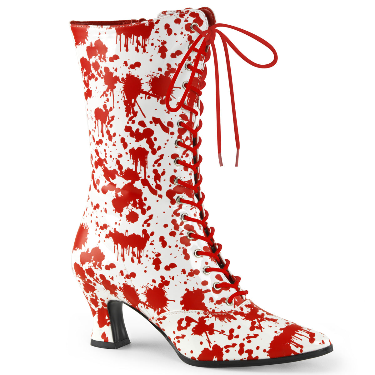 Funtasma Womens Ankle Boots VICTORIAN-120BL Wht-Red Pat
