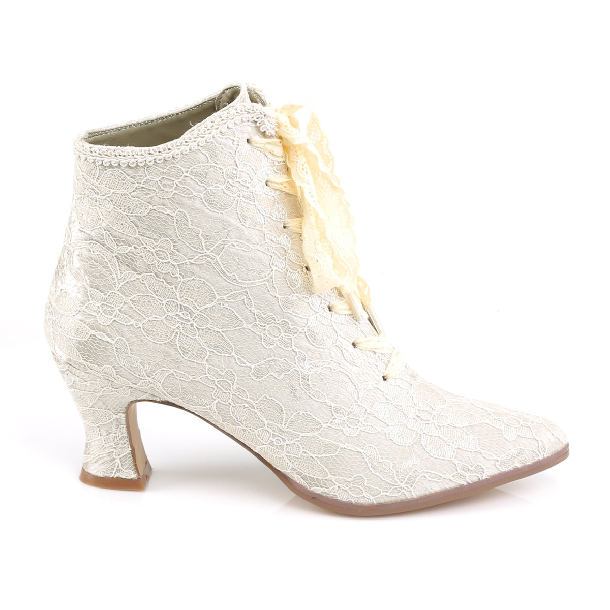Fabulicious Womens Ankle Boots VICTORIAN-30 Champaign Satin-Lace