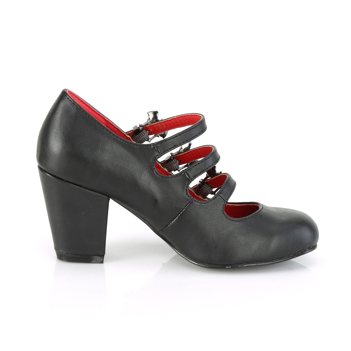 DemoniaCult Womens Pumps VIVIKA-38 Blk Vegan Leather