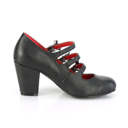 DemoniaCult Womens Pumps VIVIKA-38 Blk Vegan Leather