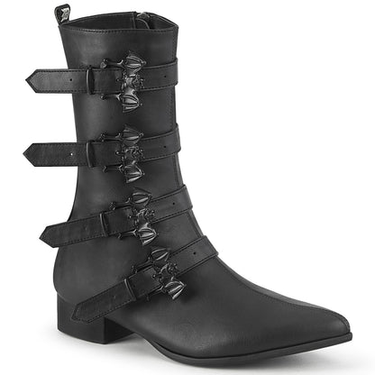 DemoniaCult Mens Boots WARLOCK-110-B Blk Vegan Leather