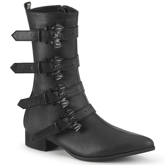 DemoniaCult Mens Boots WARLOCK-110-B Blk Vegan Leather