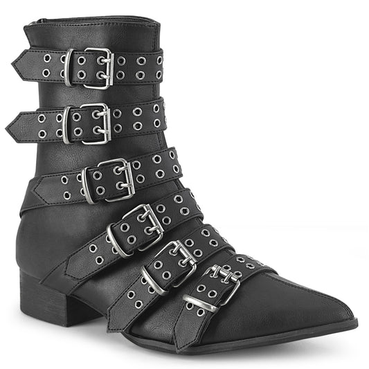 DemoniaCult Mens Boots WARLOCK-70 Blk Vegan Leather