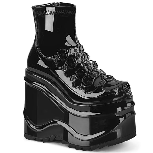 DemoniaCult  Ankle Boots WAVE-110 Blk Pat