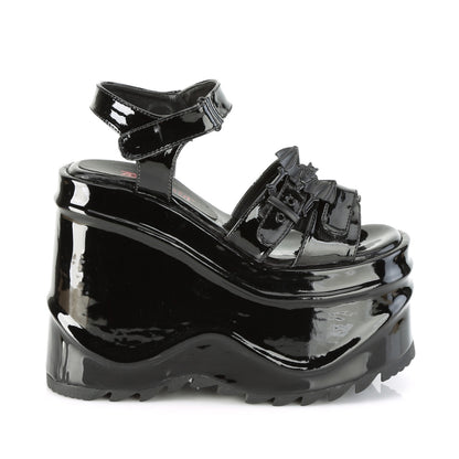 DemoniaCult Womens Sandals WAVE-13 Blk Pat